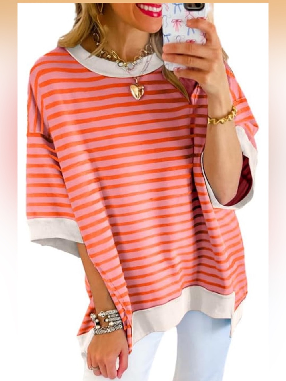 Casual striped oversized tee!